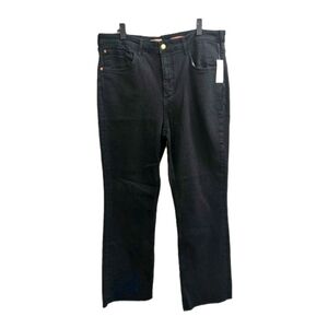 NWT Anthropologie Pilcro Wide Leg Black Denim Jeans Size 33 Tall Raw Hem